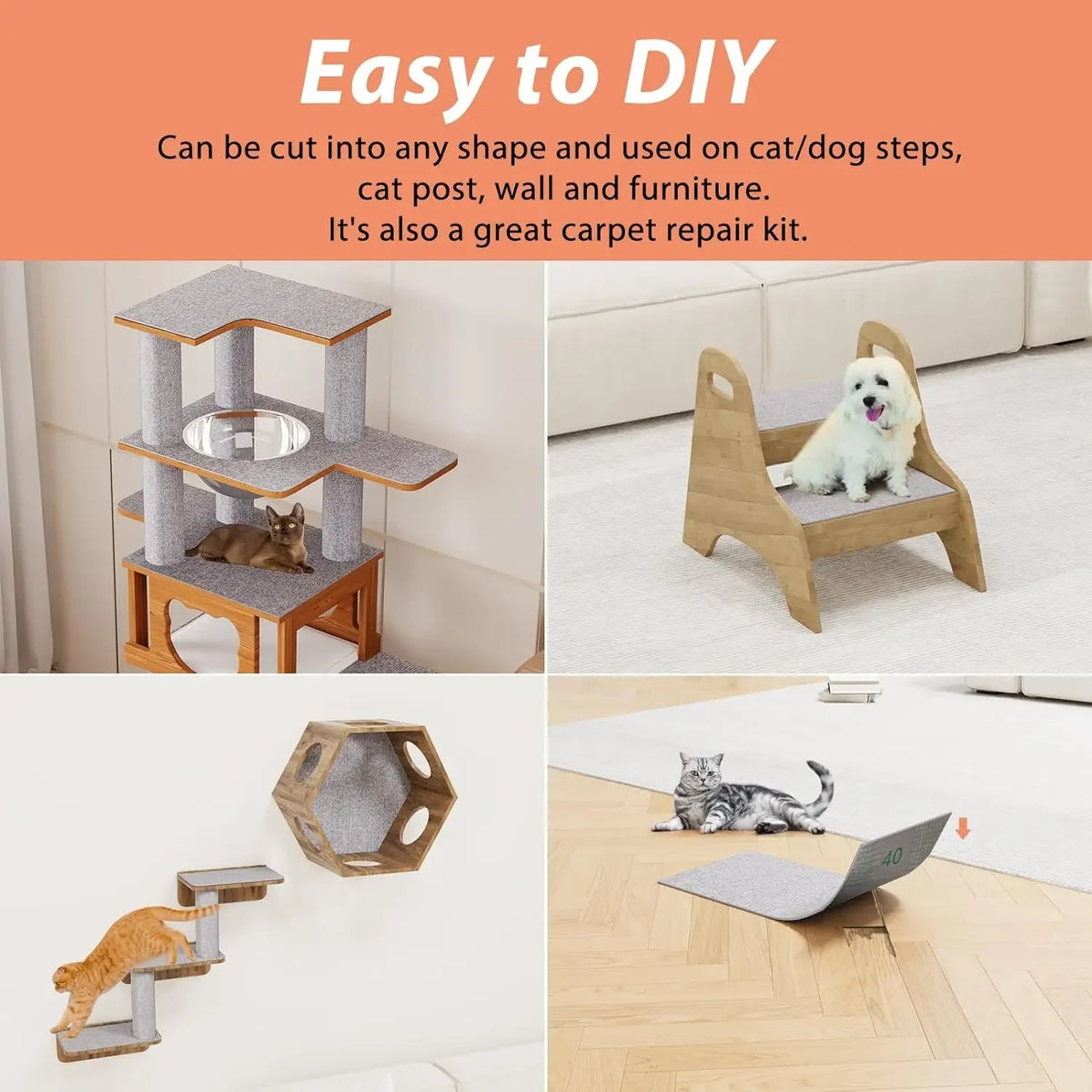 Self-Adhesive Cat Scratching Mat - Furniture & Sofa Protector
