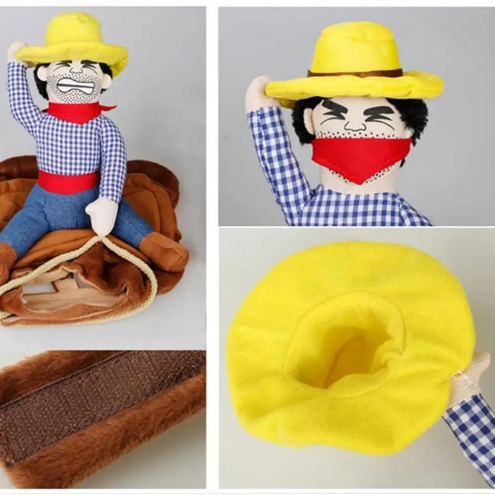 Dog Halloween Costume,Funny Dog Cowboy Riding Costume,Cotton,Dog Costume,For Small Medium Large Dogs,Pet Supplies