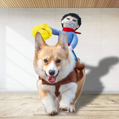 Dog Halloween Costume,Funny Dog Cowboy Riding Costume,Cotton,Dog Costume,For Small Medium Large Dogs,Pet Supplies