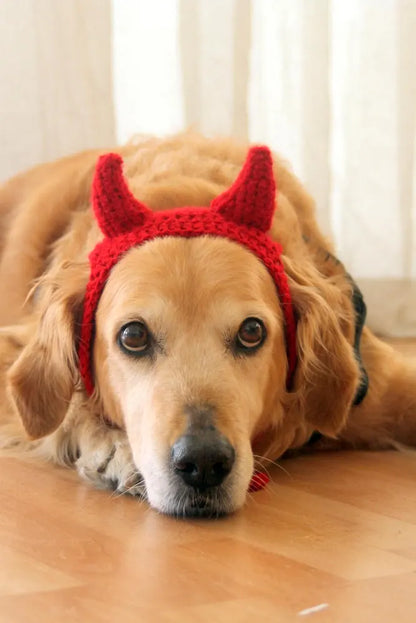 Devil Dog Costume, Devil Horns for Large Breed Dogs, Red Devil Dog Hat, Devil Halloween Dog Costume, Cute Dog Costume, Funny Dog Costume