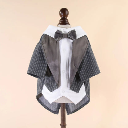 Elegant Bow Tie Dog Tuxedo Suit Jacket for Small Medium Dogs, Formal Wedding & Party Costume Cosplay Apparel Pet Clothes