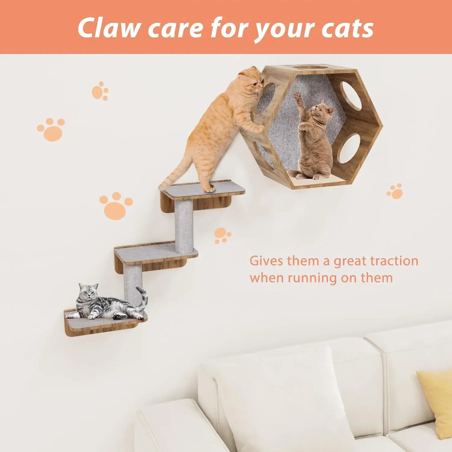 Self-Adhesive Cat Scratching Mat - Furniture & Sofa Protector