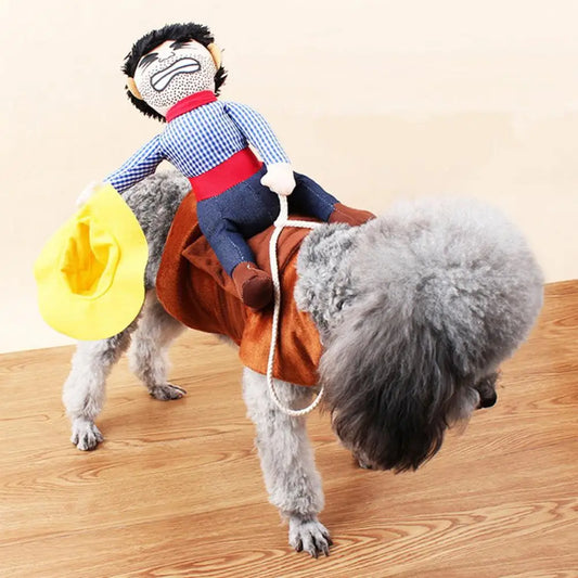 Dog Halloween Costume,Funny Dog Cowboy Riding Costume,Cotton,Dog Costume,For Small Medium Large Dogs,Pet Supplies