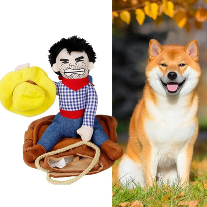 Dog Halloween Costume,Funny Dog Cowboy Riding Costume,Cotton,Dog Costume,For Small Medium Large Dogs,Pet Supplies