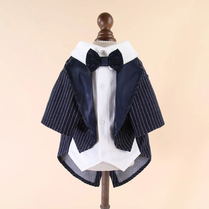 Elegant Bow Tie Dog Tuxedo Suit Jacket for Small Medium Dogs, Formal Wedding & Party Costume Cosplay Apparel Pet Clothes