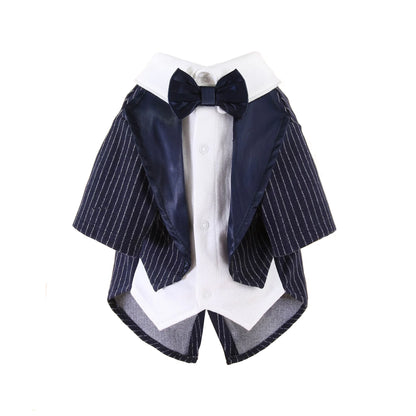 Elegant Bow Tie Dog Tuxedo Suit Jacket for Small Medium Dogs, Formal Wedding & Party Costume Cosplay Apparel Pet Clothes