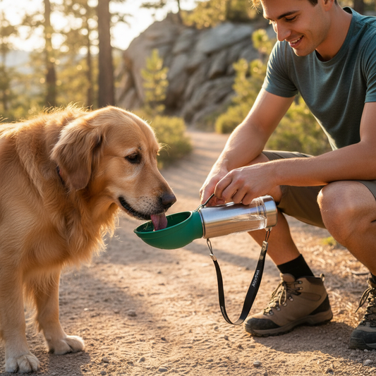 Leak-Proof Portable Dog Water Bottle with Drinking Feeder