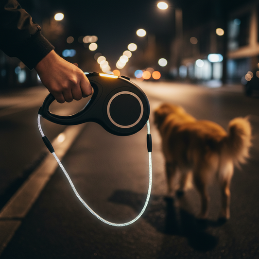 Retractable Dog Lead 3 m - Reflective with LED