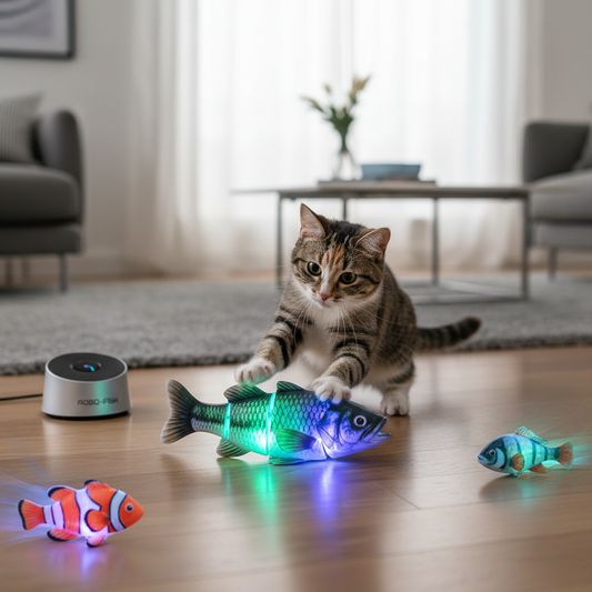 LED Interactive Robotic Fish Cat Toy